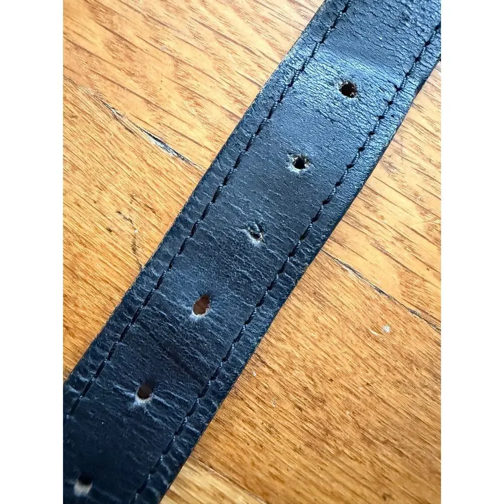 DOCKERS Heavy Duty Distressed Black Leather Belt Mens sz 44
